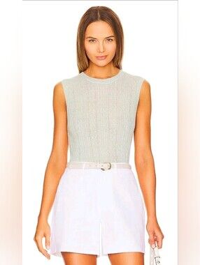 Rag & Bone Kyle Cable Sweater Vest in a light mint green-M